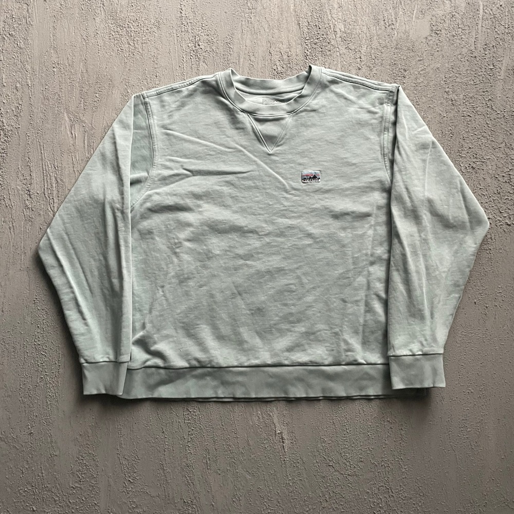 Patagonia P-6 Logo Crewneck Sweatshirt Mens Large Sage Green